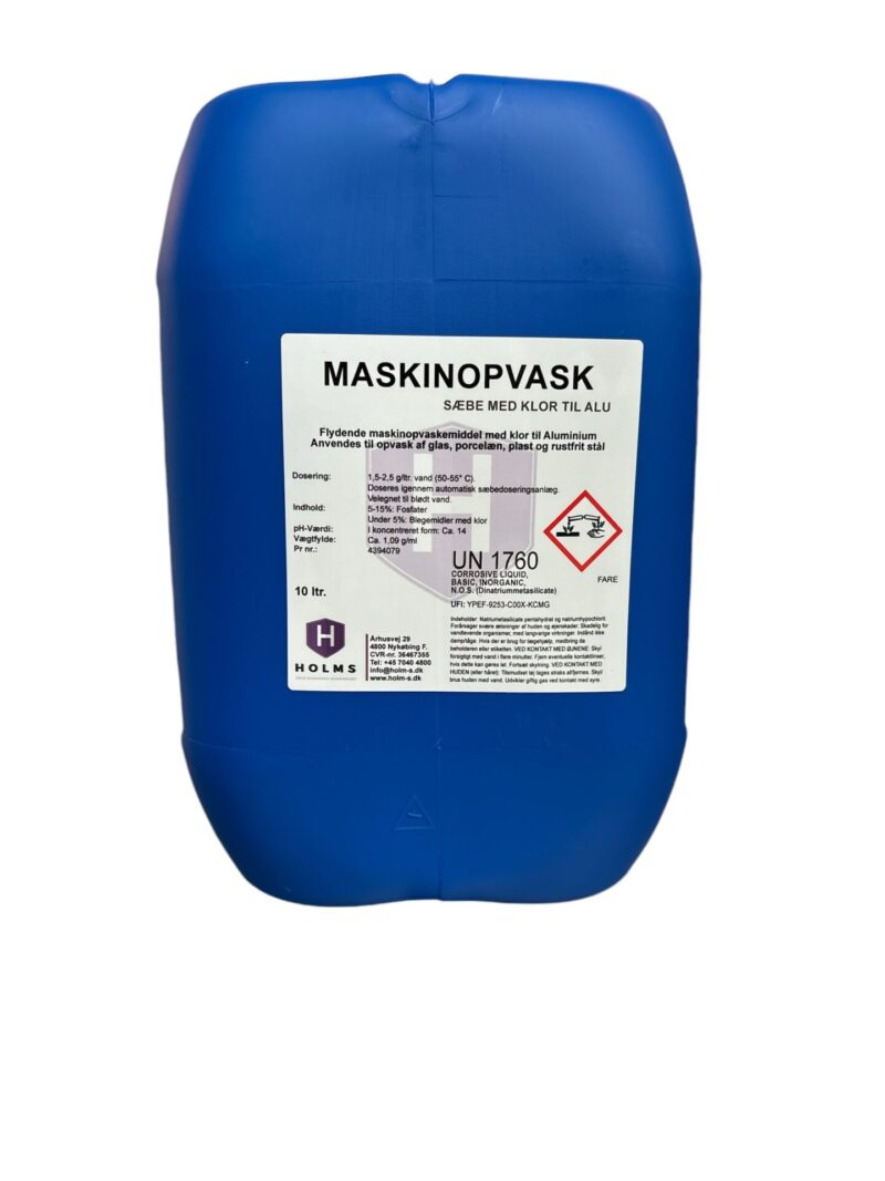 til opvaskemaskiner. Maskinopvask med klor